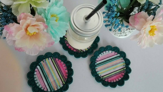 Posavasos de fieltro tejido en crochet