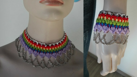 Collar gargantilla y pulsera de los siete chakras