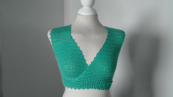 Crop Top Abril tejido a  crochet con lana Knitcrate