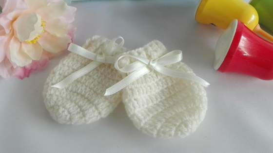 Como tejer manoplas para bebe a crochet unisex